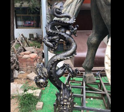 戶(hù)外庭院不銹鋼仿真黑龍雕塑