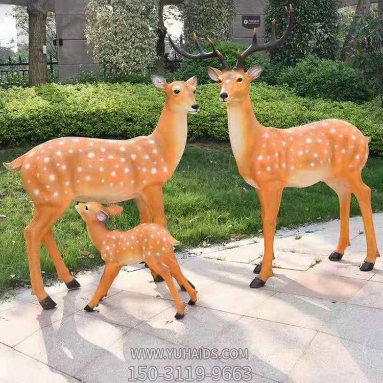戶(hù)外公園玻璃鋼仿真動(dòng)物景觀梅花鹿雕塑