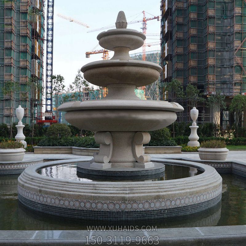 小區(qū)擺放大理石雕噴泉水景雕塑