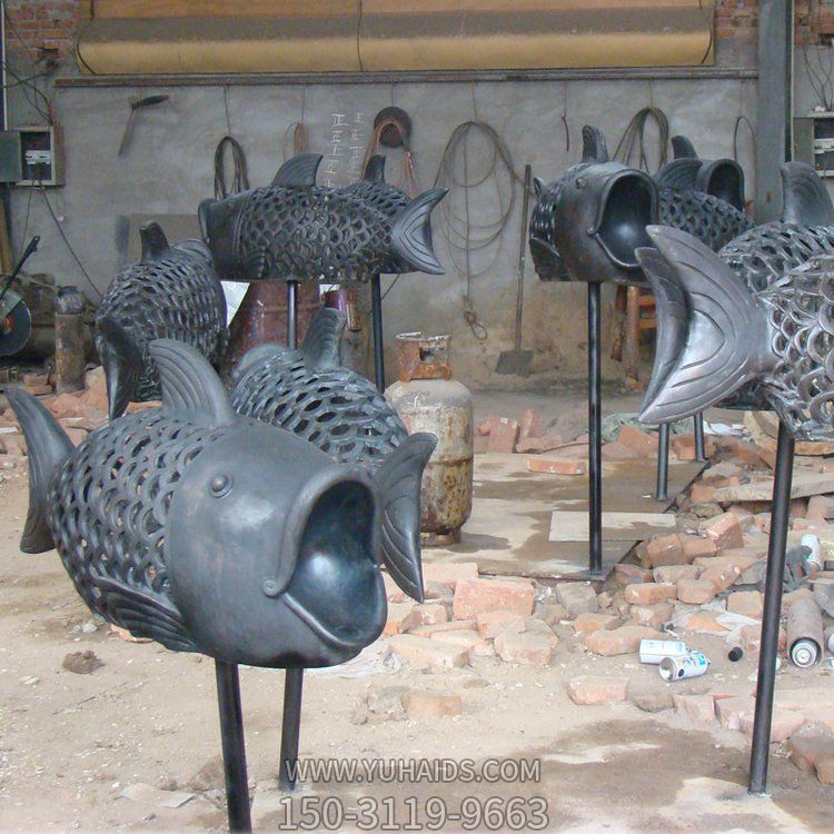 動(dòng)物園海洋館不銹鋼抽象創(chuàng)意魚(yú)雕塑