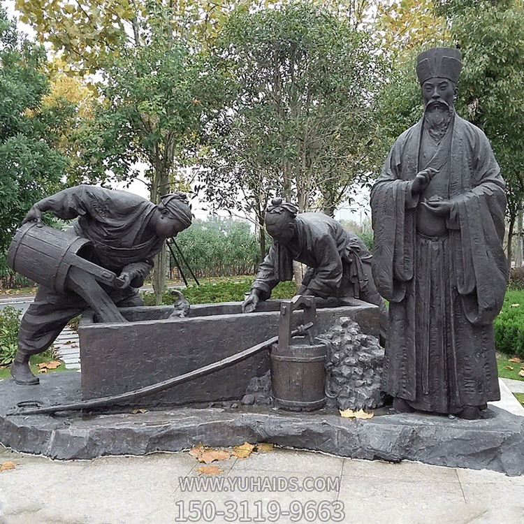 歷史名人張潛，張潛煉銅情景銅雕塑