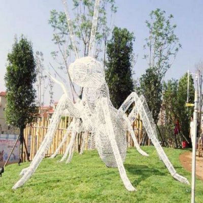 園林廣場(chǎng)大型不銹鋼鏤空抽象螞蟻景觀擺件