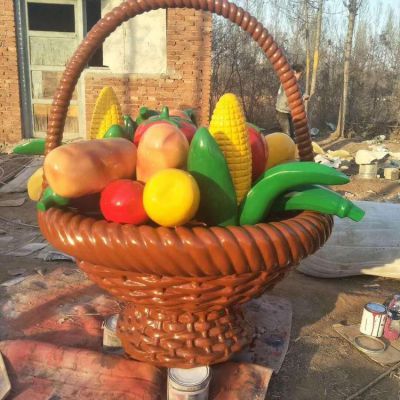 戶(hù)外園林大型蔬菜籃子雕塑