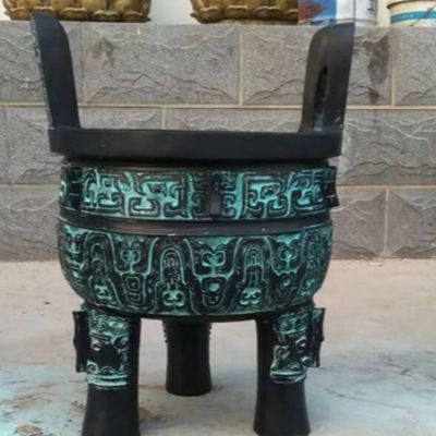戶(hù)外園林景觀(guān)大型仿古青銅圓鼎雕塑
