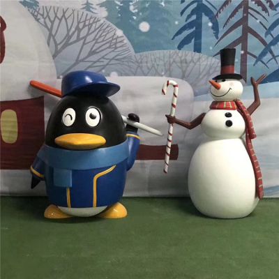 動(dòng)物園玻璃鋼卡通戶(hù)外園林景觀企鵝雕塑