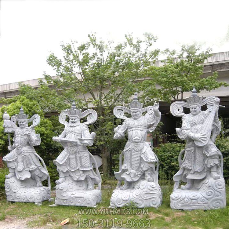 青石雕刻四大天王神像景區(qū)祠堂寺廟擺件雕塑