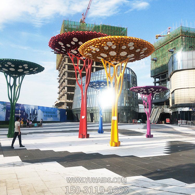 戶(hù)外廣場(chǎng)大型不銹鋼彩繪抽象創(chuàng)意景觀雕塑