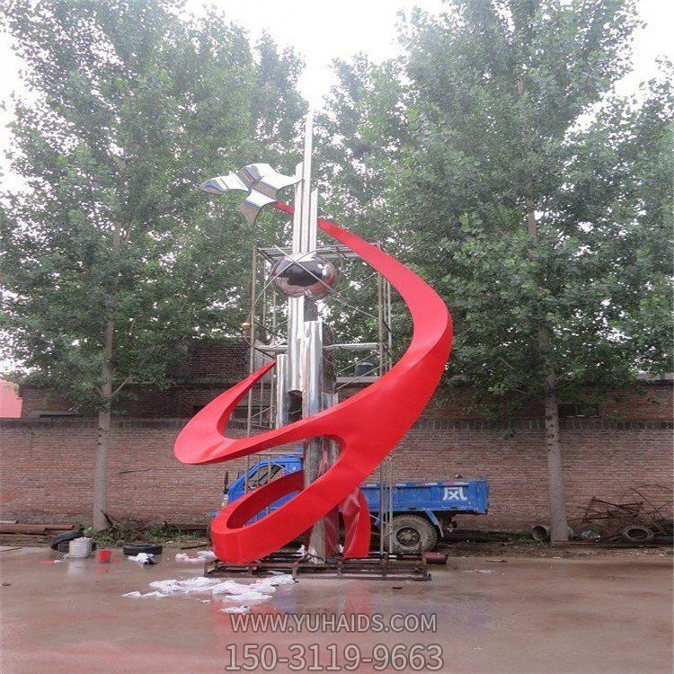 不銹鋼科技主題景觀雕塑，學(xué)校校園勵(lì)志雕塑