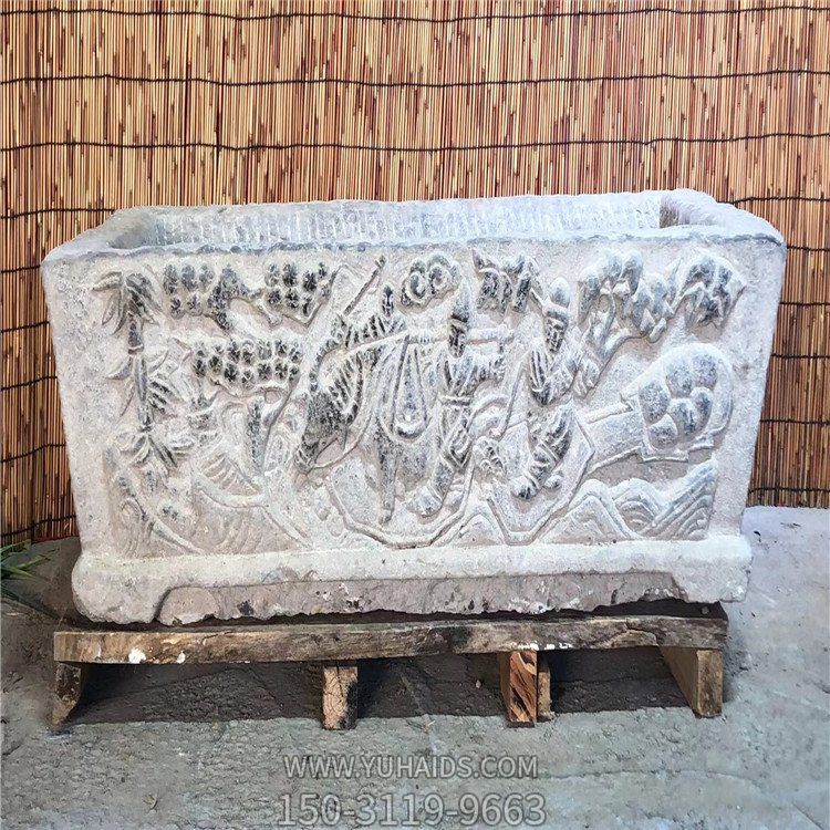 老石槽，青石仿古水槽雕塑