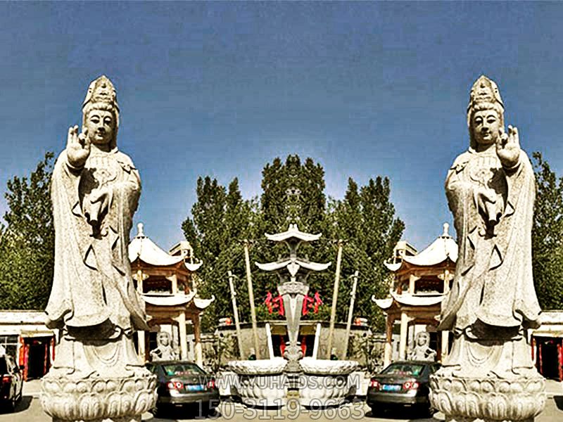 景區(qū)戶外大型大理石石雕觀音雕塑