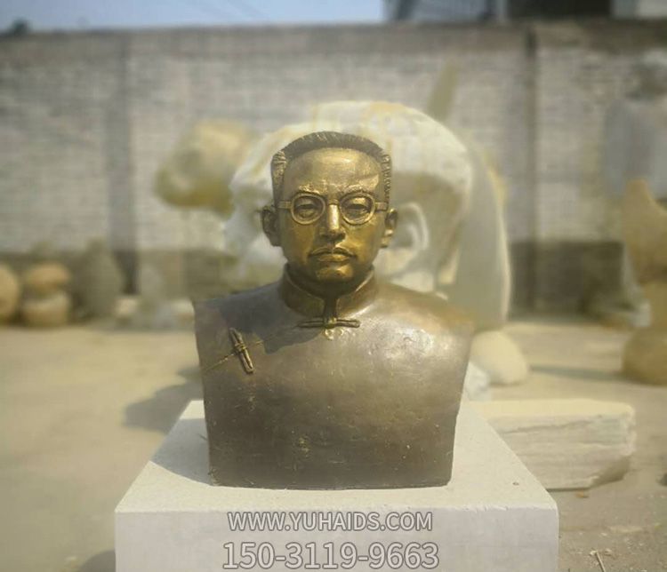 戶(hù)外愛(ài)國(guó)者胸像銅雕陶行知雕塑