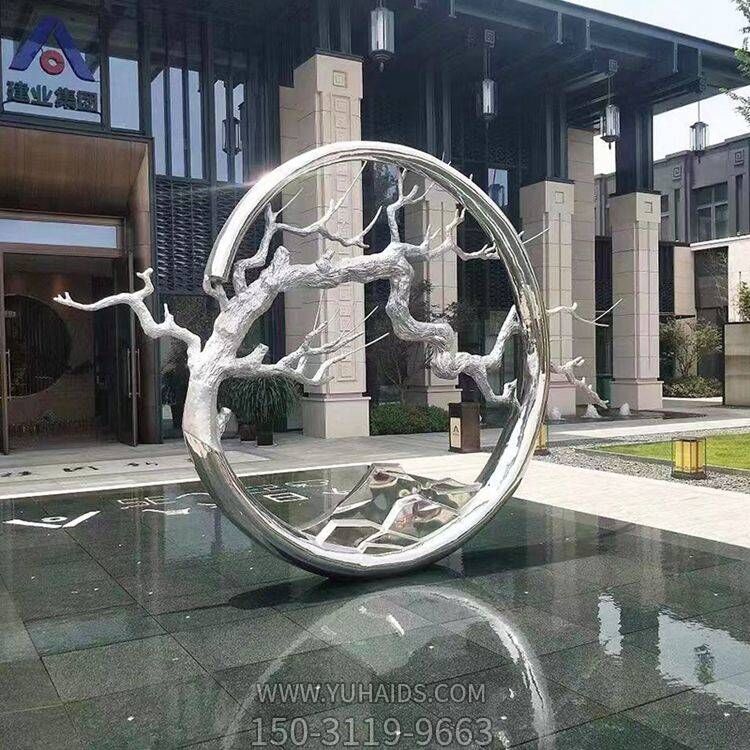 酒店會(huì)所不銹鋼鏡面樹(shù)枝圓環(huán)雕塑 酒店會(huì)所不銹鋼鏡面樹(shù)枝圓環(huán)雕塑