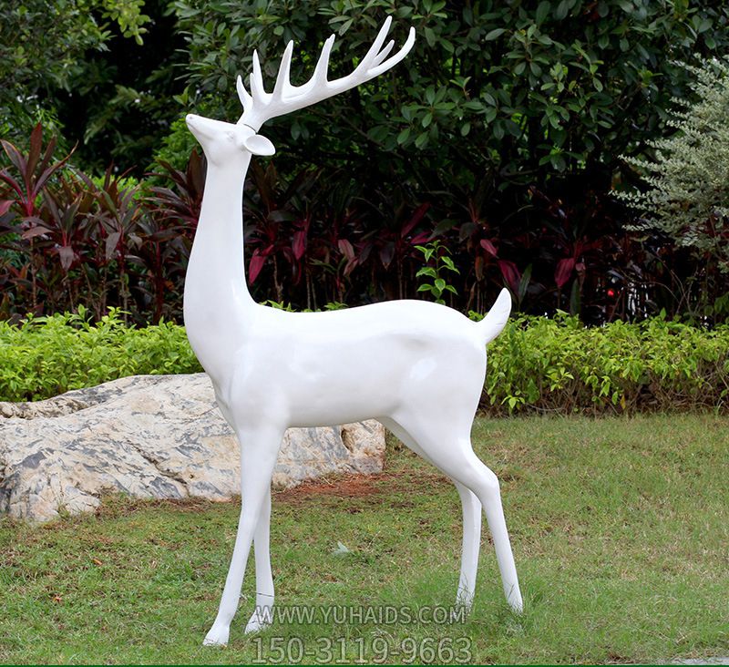 戶(hù)外草坪玻璃鋼園林景觀裝飾品擺件梅花鹿雕塑