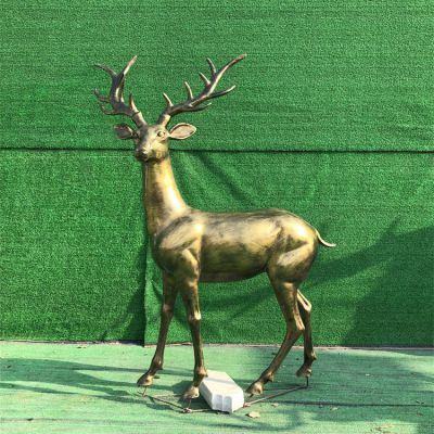 玻璃鋼仿銅鹿，梅花鹿