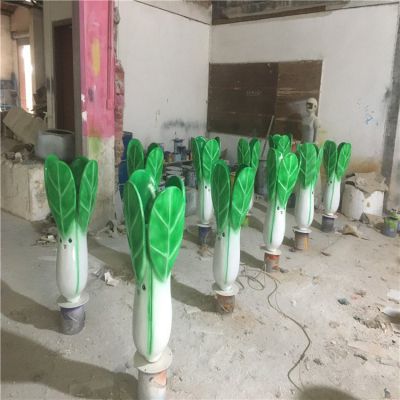 玻璃鋼卡通小油菜，仿真植物雕塑