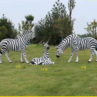 斑馬，玻璃鋼仿真動(dòng)物雕塑