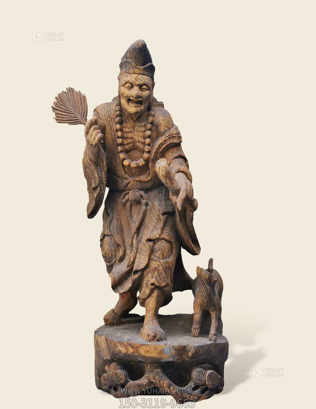 戶外不銹鋼仿銅神話人物濟公雕塑 戶外不銹鋼仿銅神話人物濟公雕塑