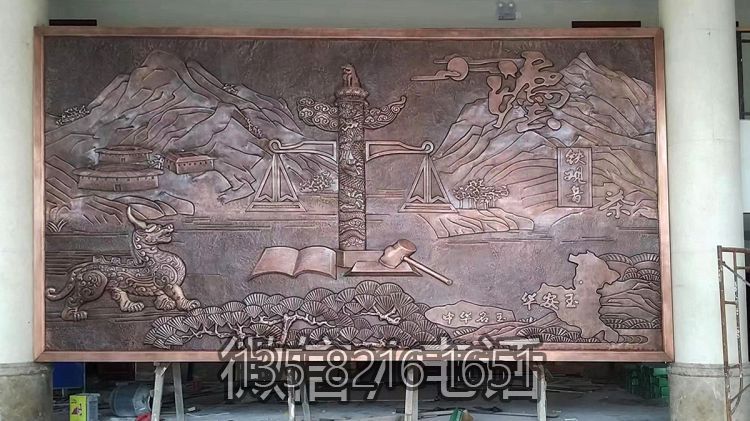 華安政務(wù)大廳地方主題浮雕，紫銅鍛造壁畫