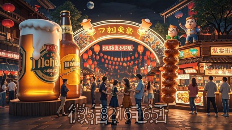 啤酒烤串發(fā)光門頭雕塑