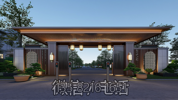 公園園林現(xiàn)代不銹鋼大門(mén)造型