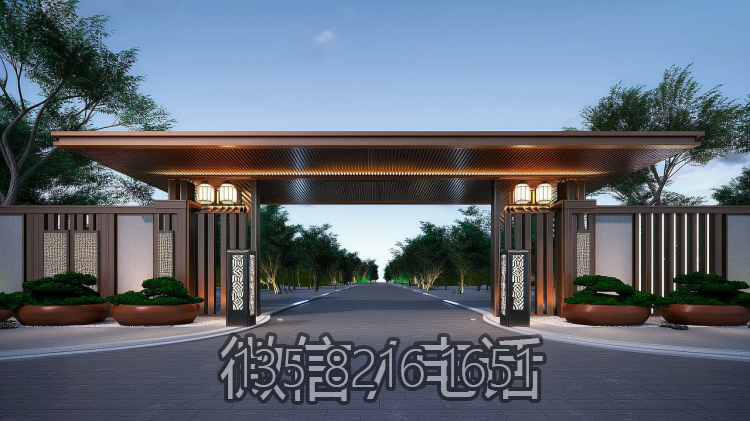 現(xiàn)代園林不銹鋼大門造型景觀