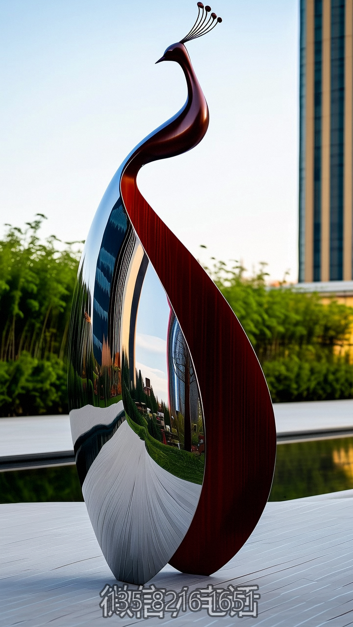 抽象藝術(shù)孔雀不銹鋼雕塑