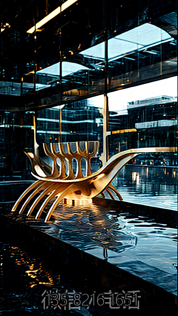 抽象不銹鋼船型藝術(shù)雕塑