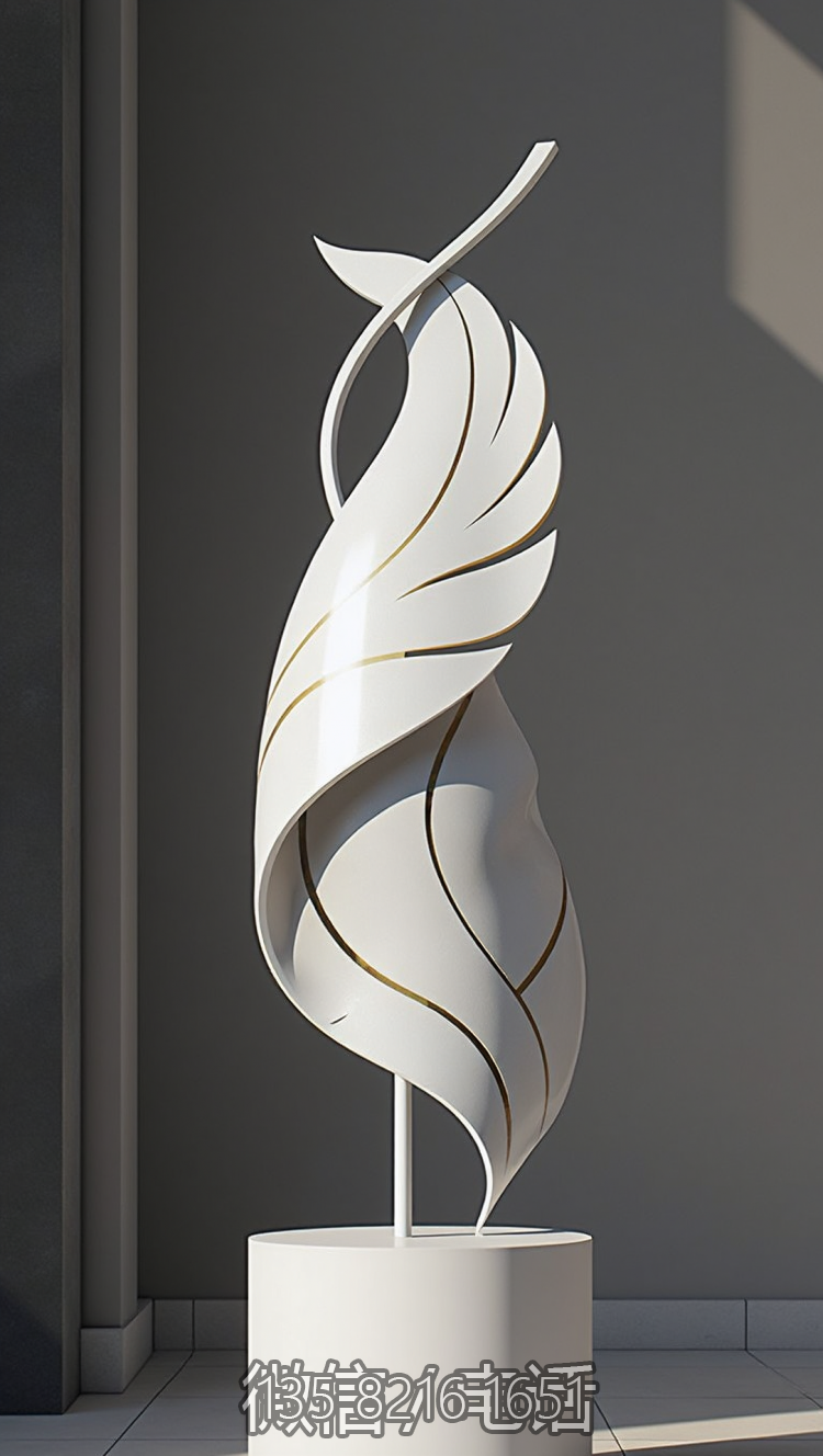 室內(nèi)裝飾藝術(shù)羽毛不銹鋼雕塑