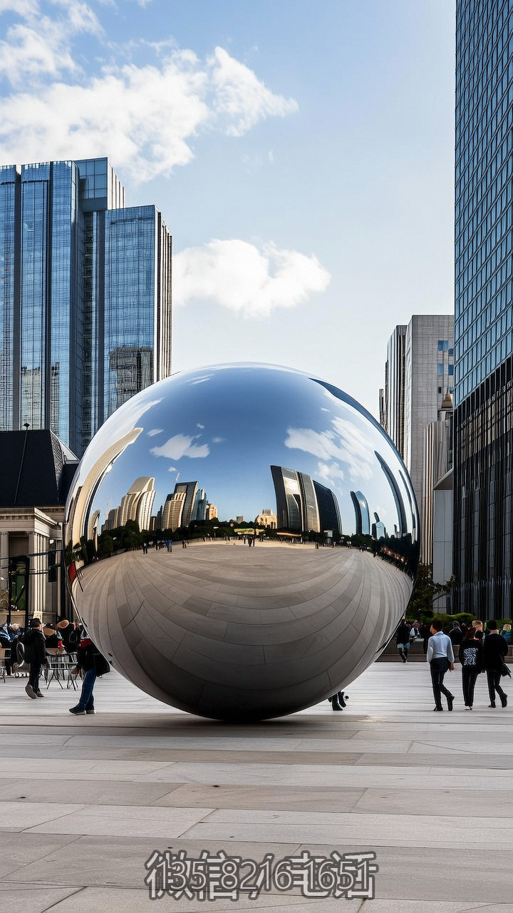步行街大型鏡面不銹鋼圓球雕塑