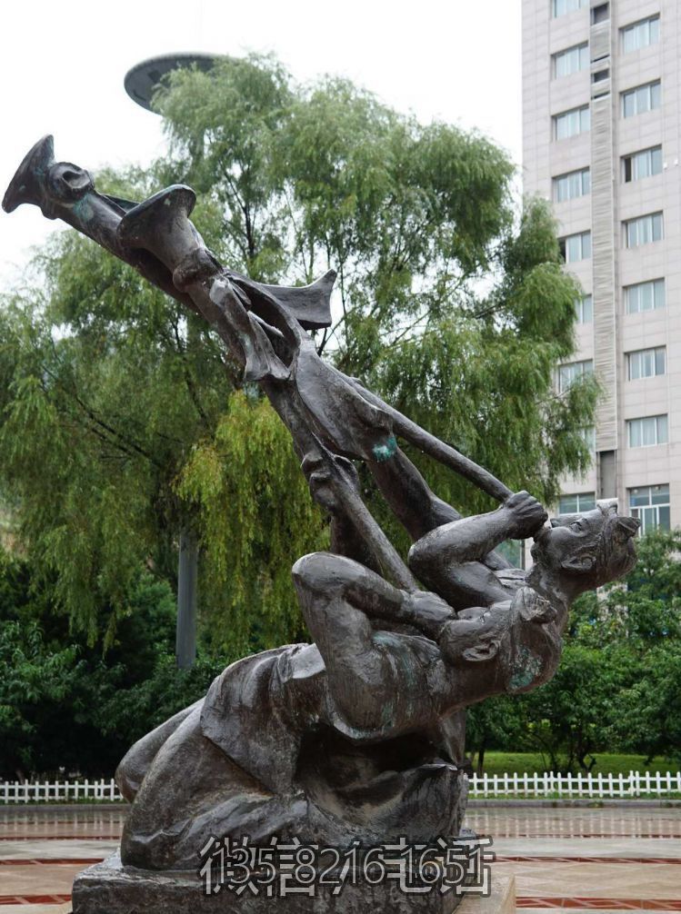 園林景觀銅雕，吹嗩吶的人物銅雕塑