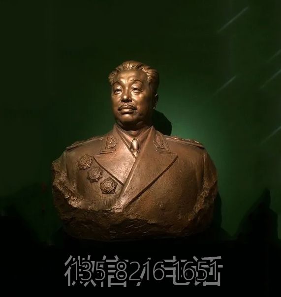 園林戶(hù)外玻璃鋼仿銅十大元帥賀龍雕塑