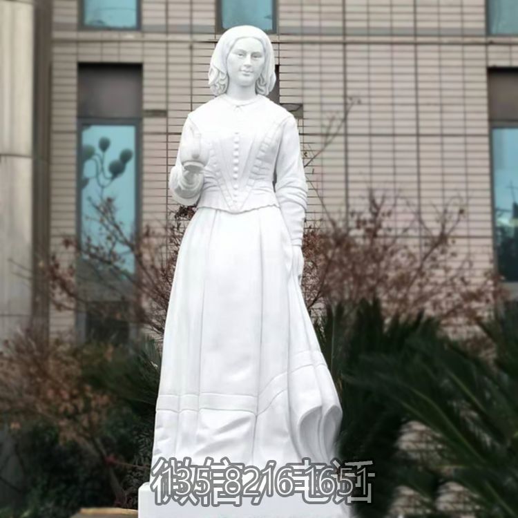 近代護理教育創(chuàng)始人漢白玉石雕醫(yī)院醫(yī)學(xué)院著名人物南丁格爾雕塑