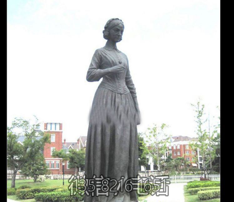醫(yī)院名人人物玻璃鋼仿銅南丁格爾雕塑