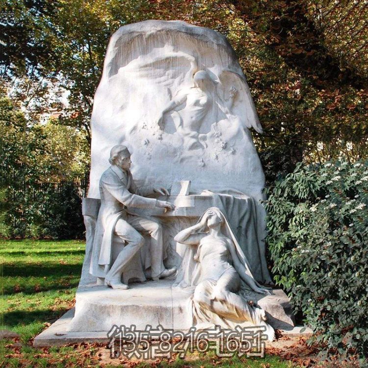 園林戶外定制浮雕創(chuàng)意鋼琴家肖邦雕塑