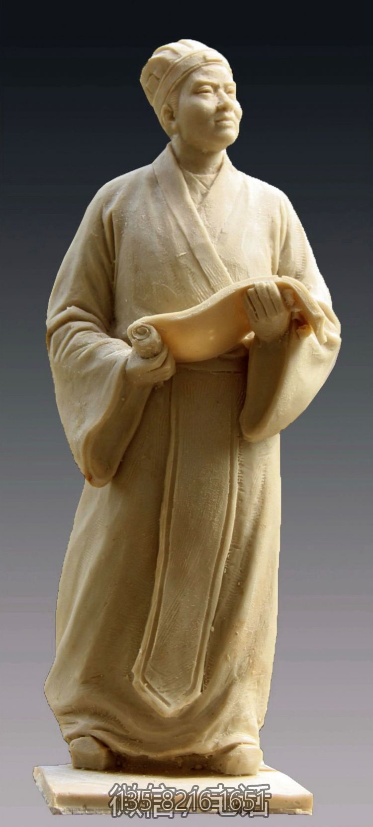 漢白玉石雕景觀歷史古代定制四大發(fā)明造紙術(shù)人物蔡倫雕塑