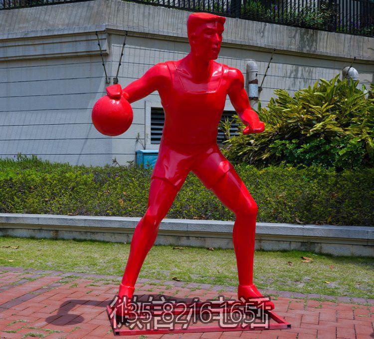 小區(qū)景觀別墅玻璃鋼抽象打籃球的體育人物雕塑