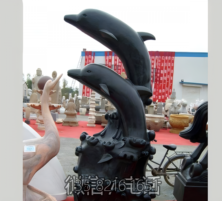 玻璃鋼仿銅海洋動物裝飾景觀海豚雕塑 玻璃鋼仿銅海洋動物裝飾景觀海豚雕塑
