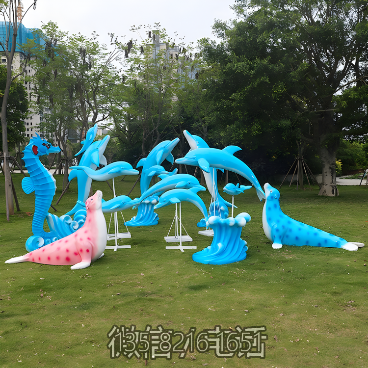 草坪美陳裝飾擺件玻璃鋼海洋動物海豚雕塑 草坪美陳裝飾擺件玻璃鋼海洋動物海豚雕塑