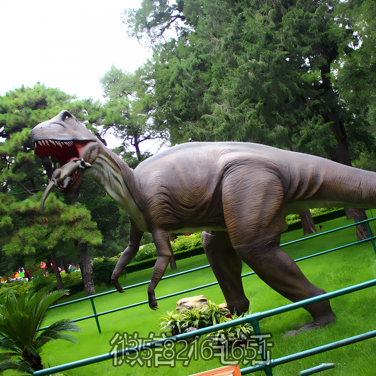 玻璃鋼仿真動(dòng)物園林裝置落地大型擺件恐龍雕塑