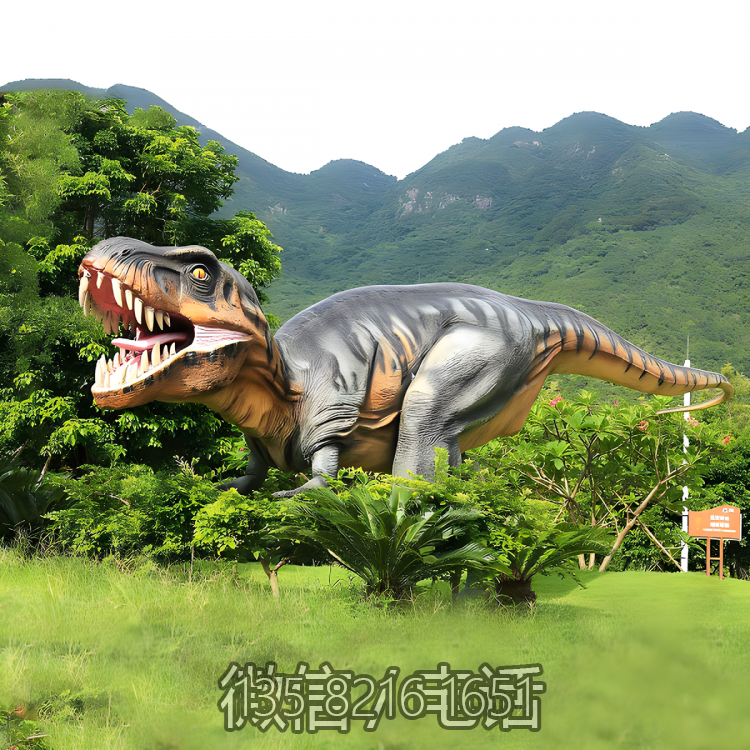 森林公園擺件大型侏羅紀主題動物玻璃鋼仿真恐龍雕塑