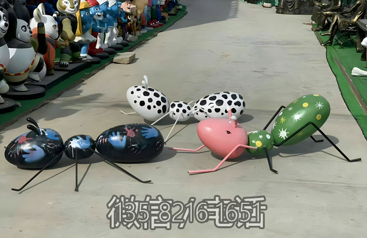 花園擺件美陳裝置擺件玻璃鋼彩繪動物螞蟻雕塑