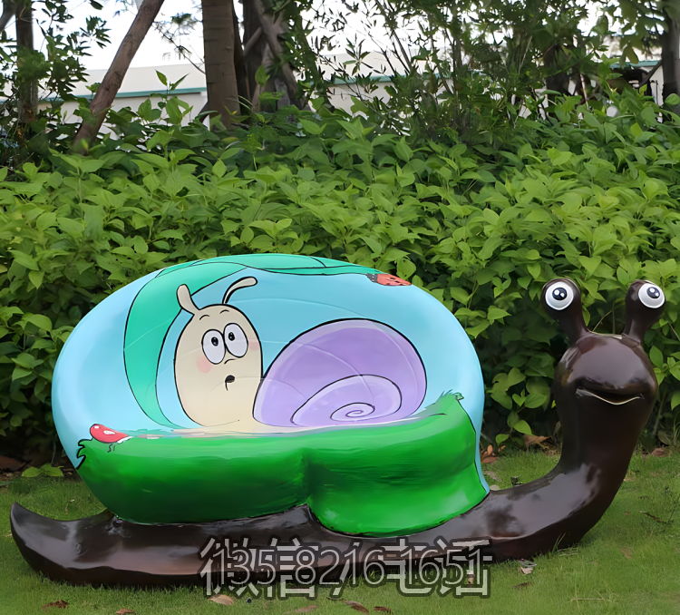 花園景觀玻璃鋼卡通蝸牛座椅雕塑 花園景觀玻璃鋼卡通蝸牛座椅雕塑