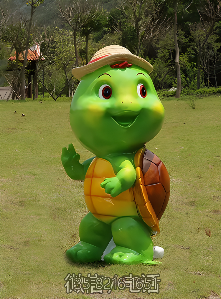 定制玻璃鋼卡通烏龜?shù)袼苡變簣@商場游樂園美陳裝飾品