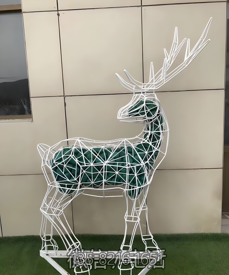 公園發(fā)光動物景觀擺件不銹鋼抽象編織鏤空梅花鹿雕塑 公園發(fā)光動物景觀擺件不銹鋼抽象編織鏤空梅花鹿雕塑