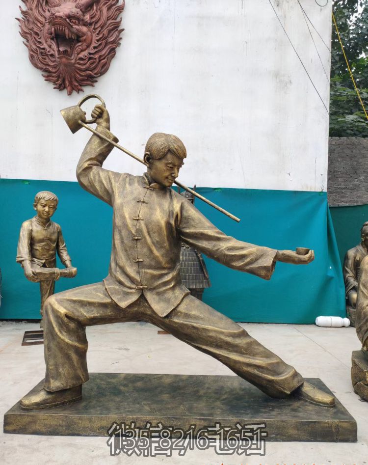 功夫茶玻璃鋼倒茶的人物雕塑