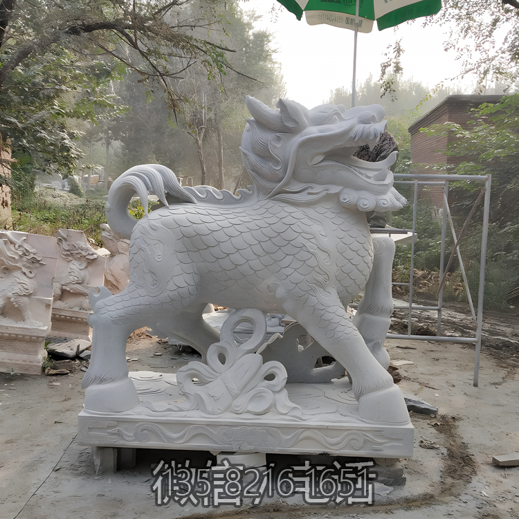陵園大理石石辟邪動(dòng)物神獸麒麟雕塑