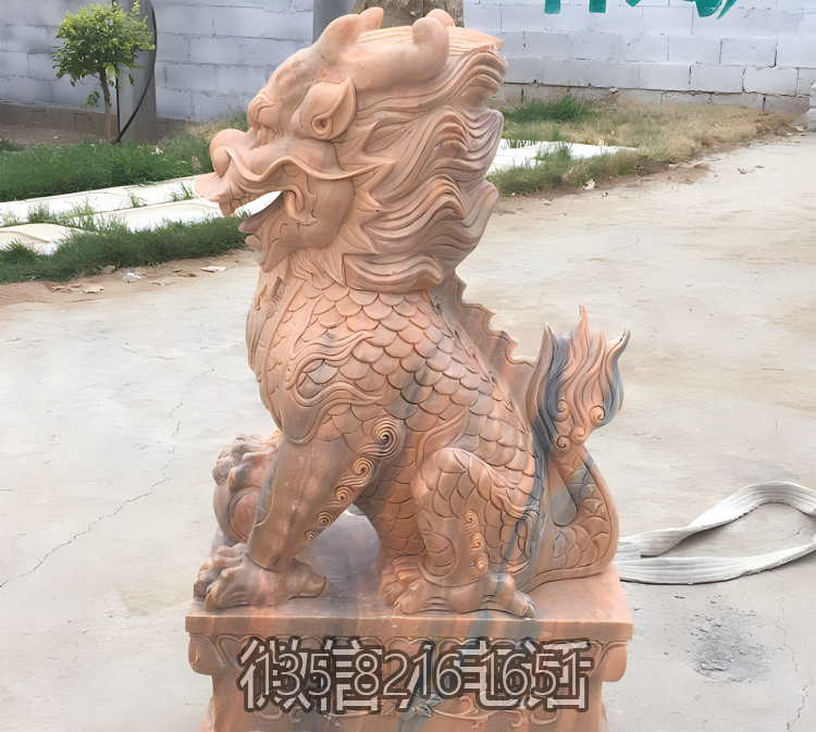 庭院戶外黃蠟石石雕麒麟雕塑