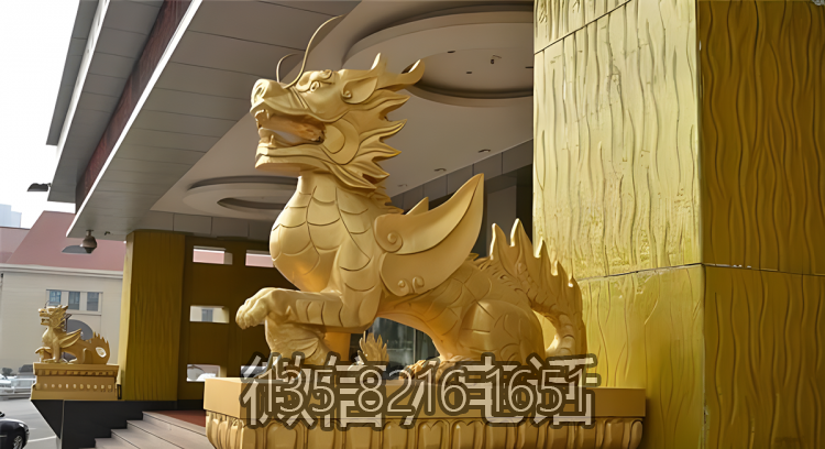 酒店門口大型動物景觀裝飾招財鎮(zhèn)宅麒麟雕塑
