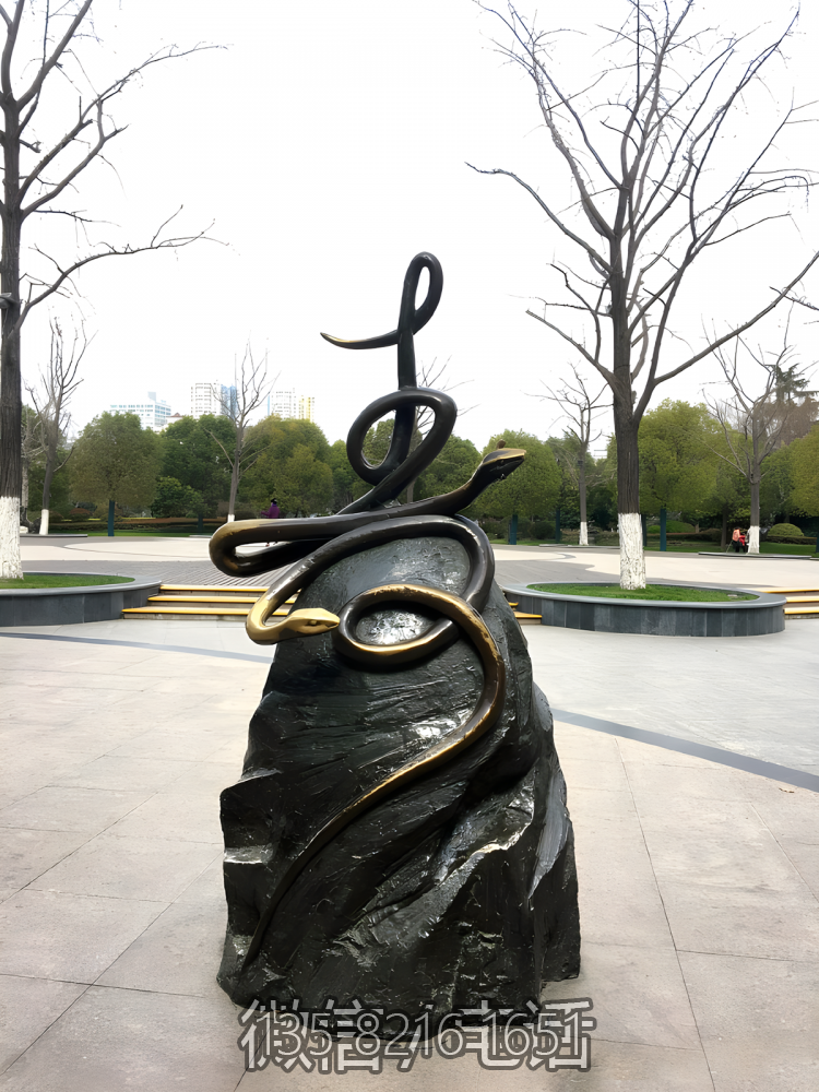 巳蛇鑄銅十二生肖動(dòng)物銅雕