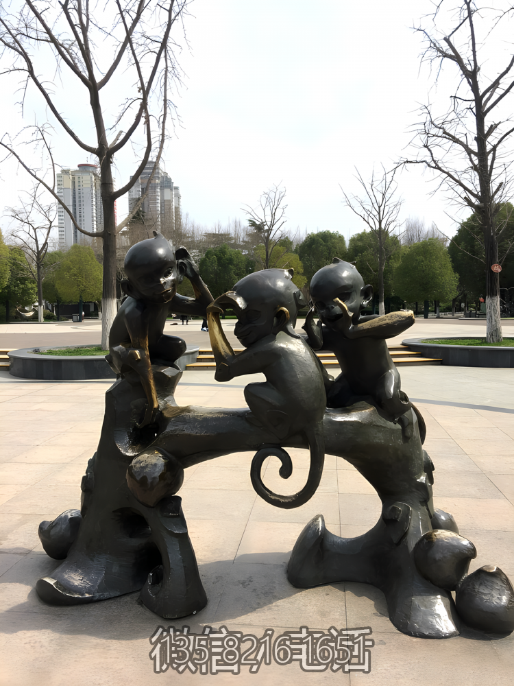 申猴鑄銅十二生肖動物銅雕